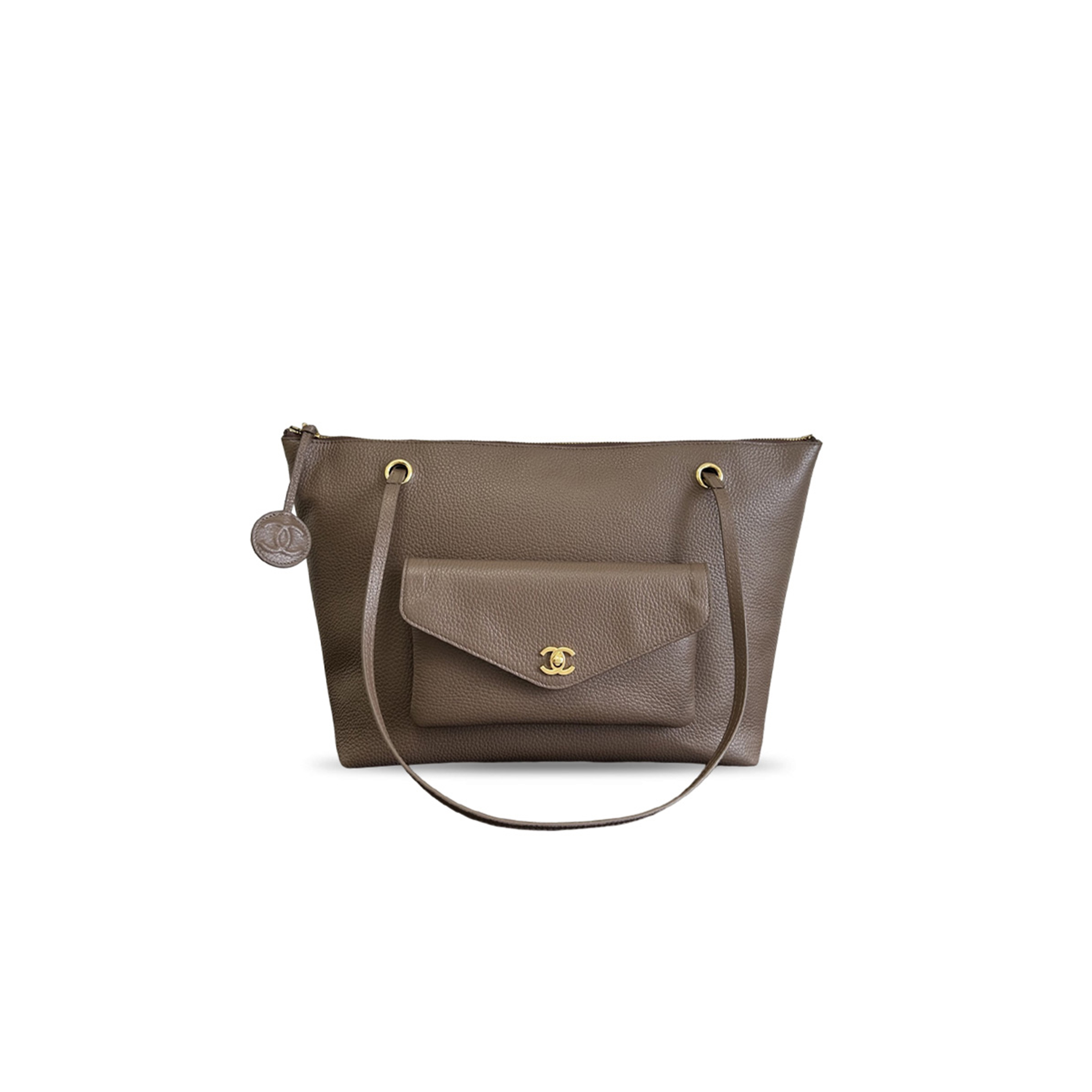 CHANEL GRAINED CALFSKIN & GOLD-TONE METAL TOTE BAG AS6483 (35*22*11cm)
